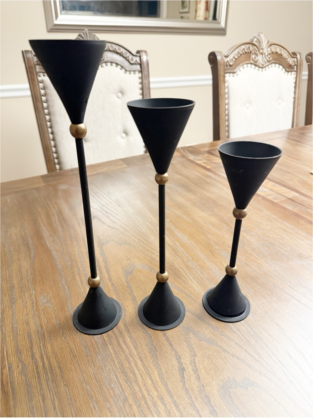 Postmodern Memphis-Style Candlestick Holders – Set of 3